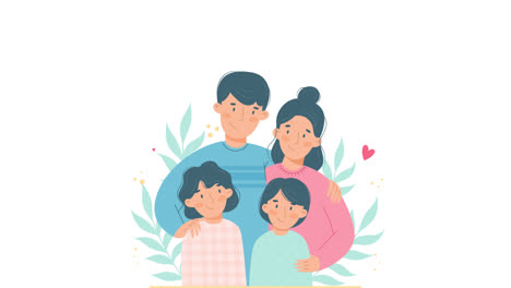 행복한 가족 초상화.