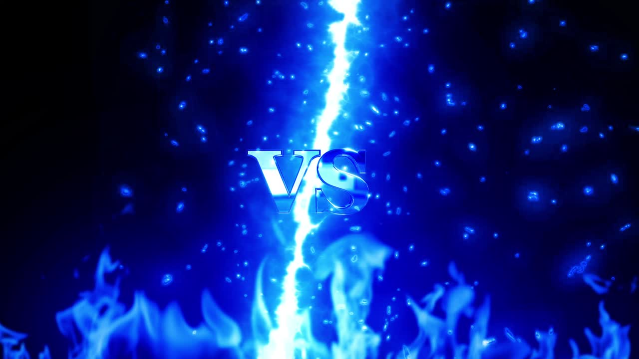 animación de bucle de fondo de fuego azul frente a la interfaz