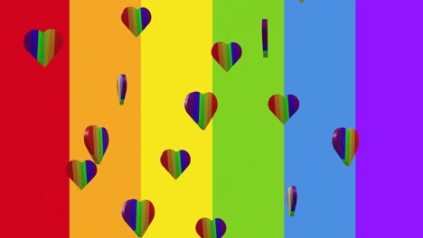 Animation-Von-Sich-Drehenden-Regenbogenherzen-Und-Regenbogenstreifen