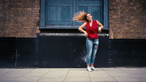 woman dancing on the street