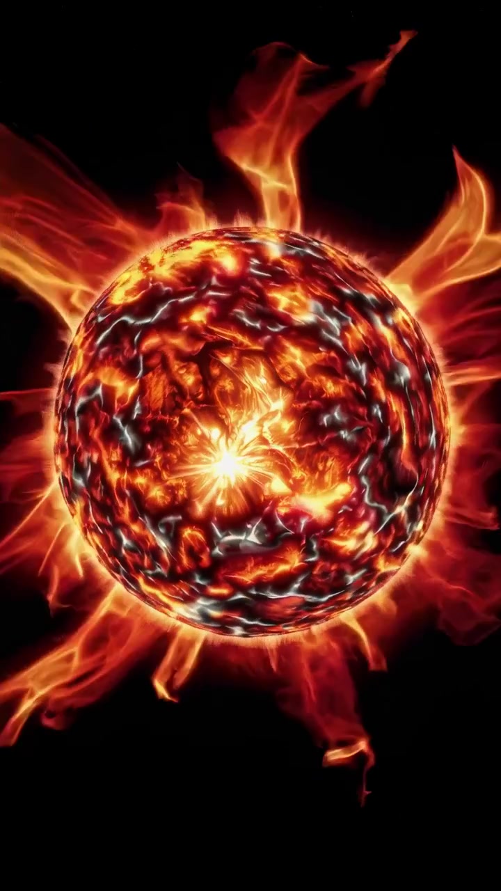Nucleo stellare infuocato dinamico che irradia luce