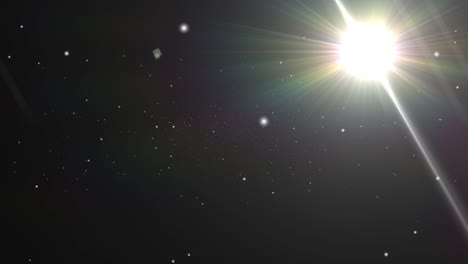 la luz brillante que emana de una estrella en el espacio oscuro del universo