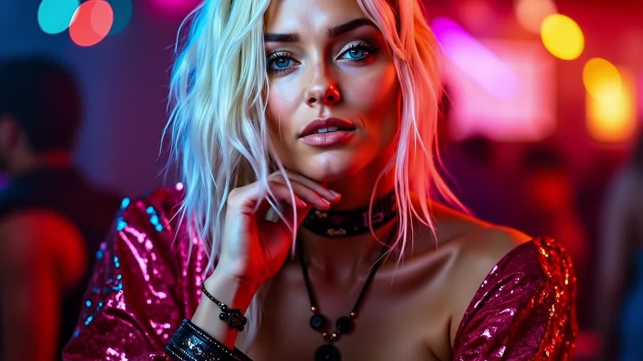 Una donna con un vestito rosa che posa per una foto