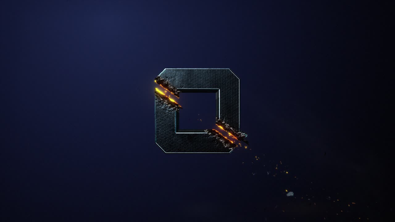 High quality 3D animated number Title Card or Chapter graphic, with hi tech sci-fi style 0 digit being zapped and sliced by a high powered laser, on a blue background