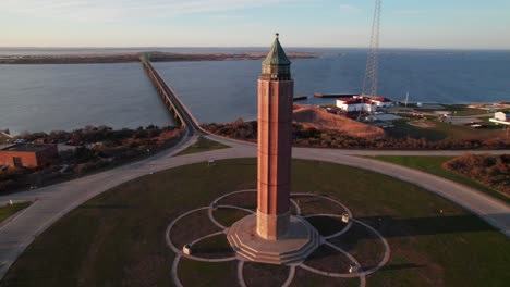 fire island water tower, long island. gorgeous aerial panoramic view of fire island and robert moses state park, 4k
