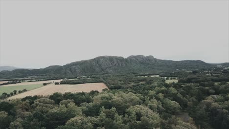 Flying-over-the-trees-to-reveal-the-mountains-of-Norway