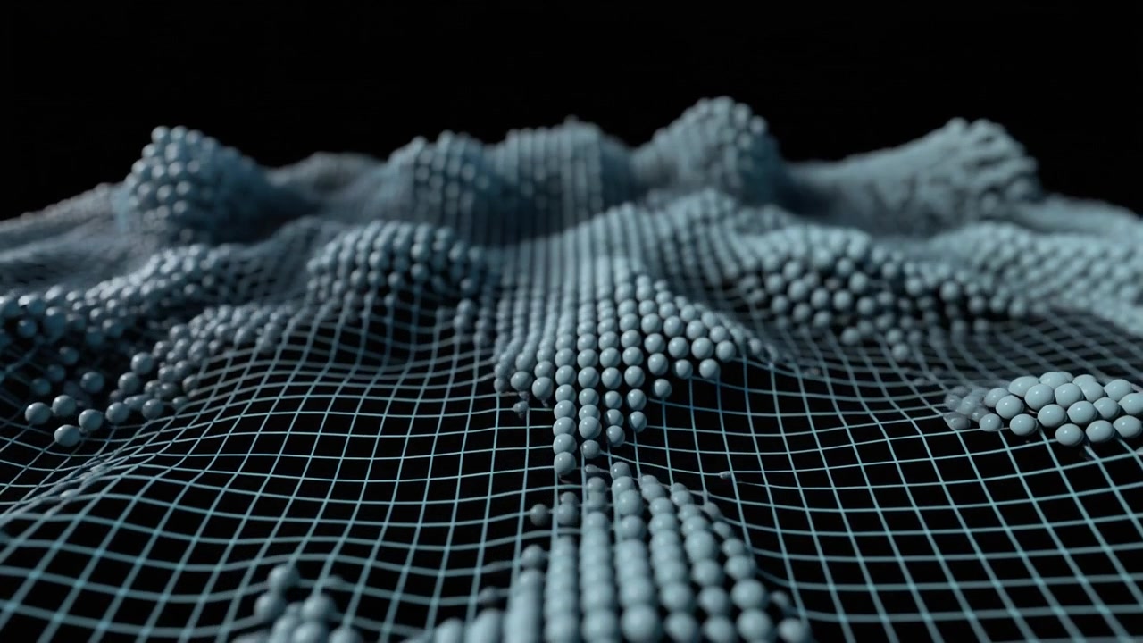 Abstract 3D Wave Motion of Spheres on a Grid