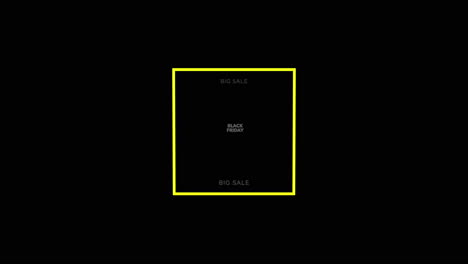 viernes negro y gran venta texto en marco amarillo en negro gradiente moderno