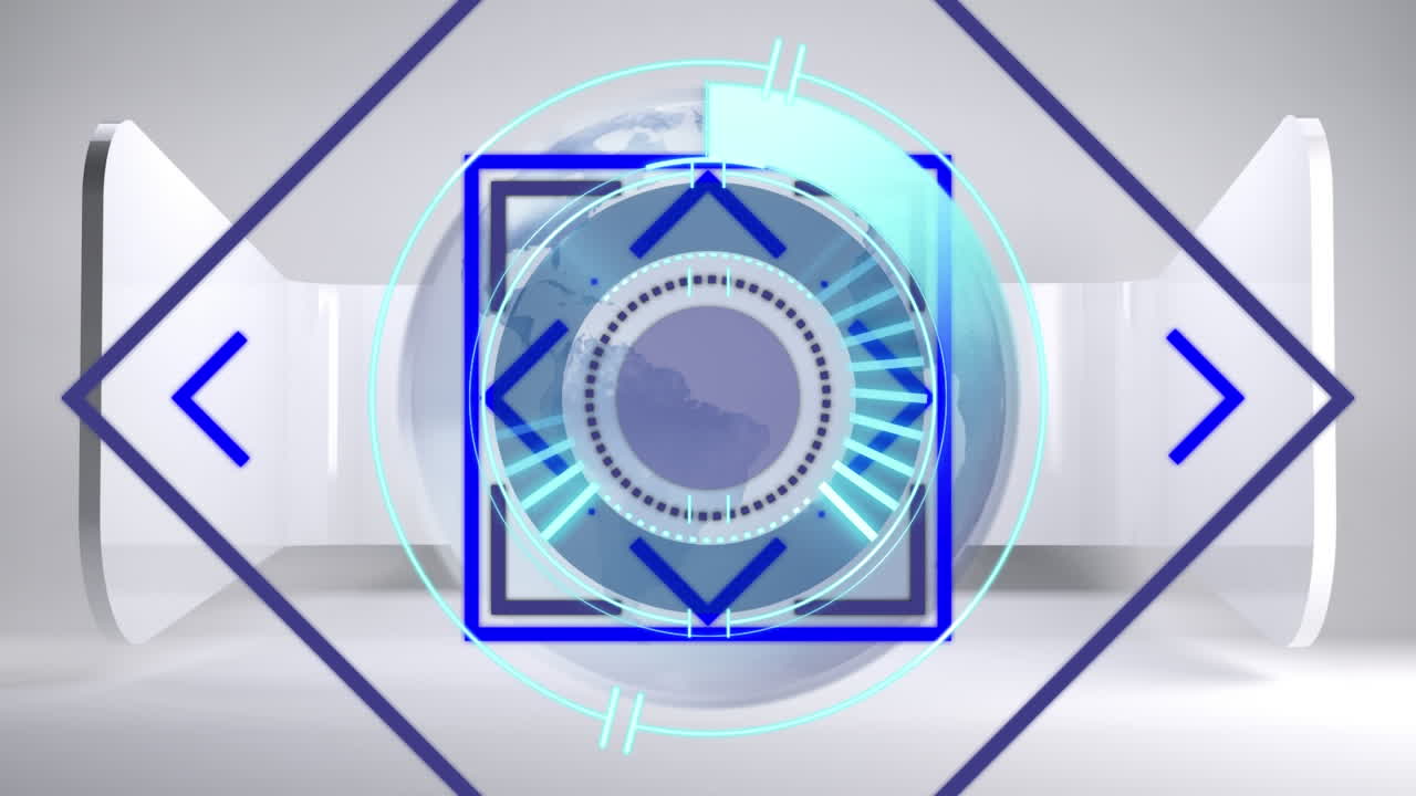 Animation of a geomeric shapes on grey background