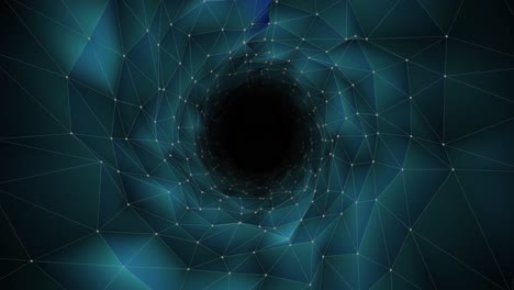 animation of digital tunnel over black background