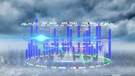 Animación-Del-Procesamiento-De-Datos-Sobre-El-Paisaje-Urbano