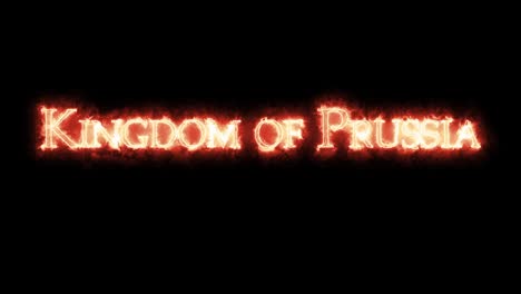 reino de prusia escrito con bucle de fuego.