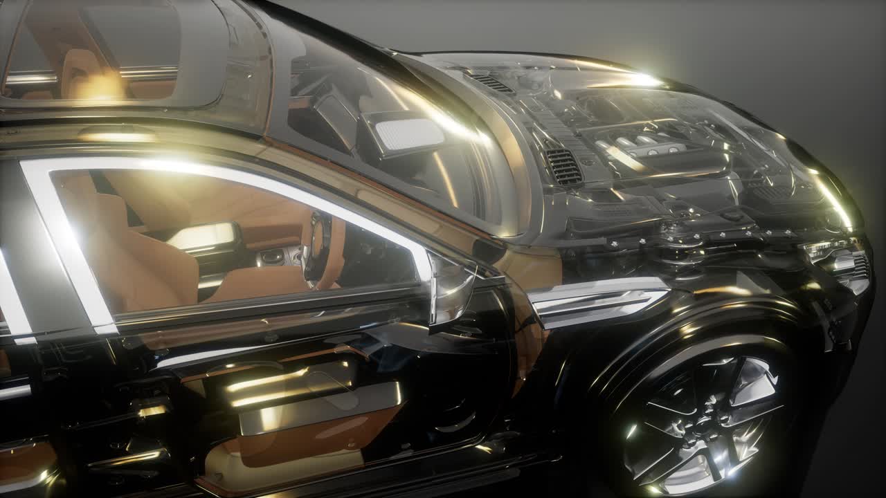 motor y otras partes visibles en el coche