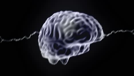 brain hologram rotating sparks lightning electricity headache neuron loop 4k