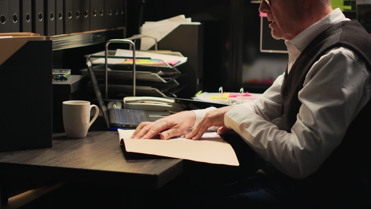 A man working at his office desk