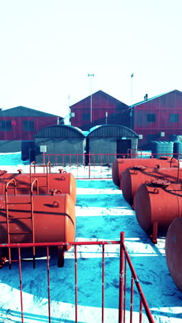 antarctica station under summer sun