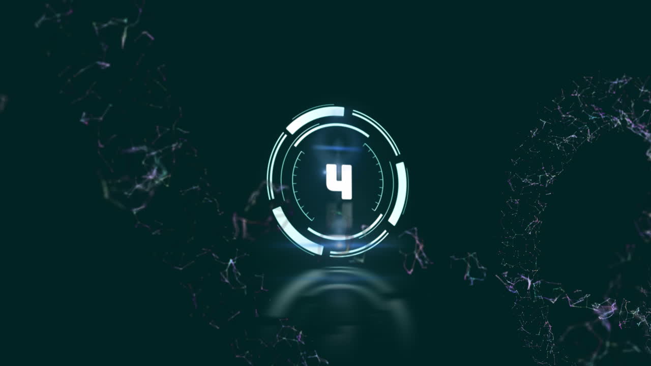 Animation of dna strand spinning over scope scanning with countdown