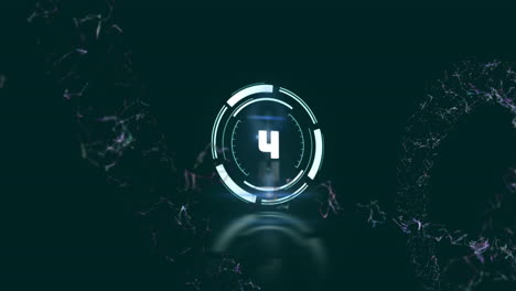 animation of dna strand spinning over scope scanning with countdown
