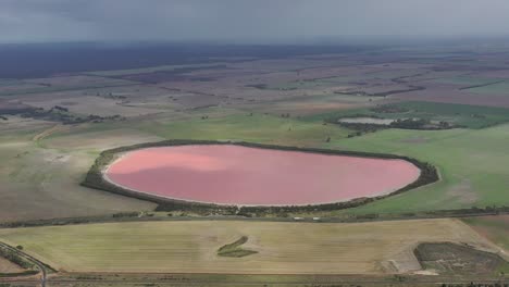 imágenes de drones del lago pink en el sur de australia