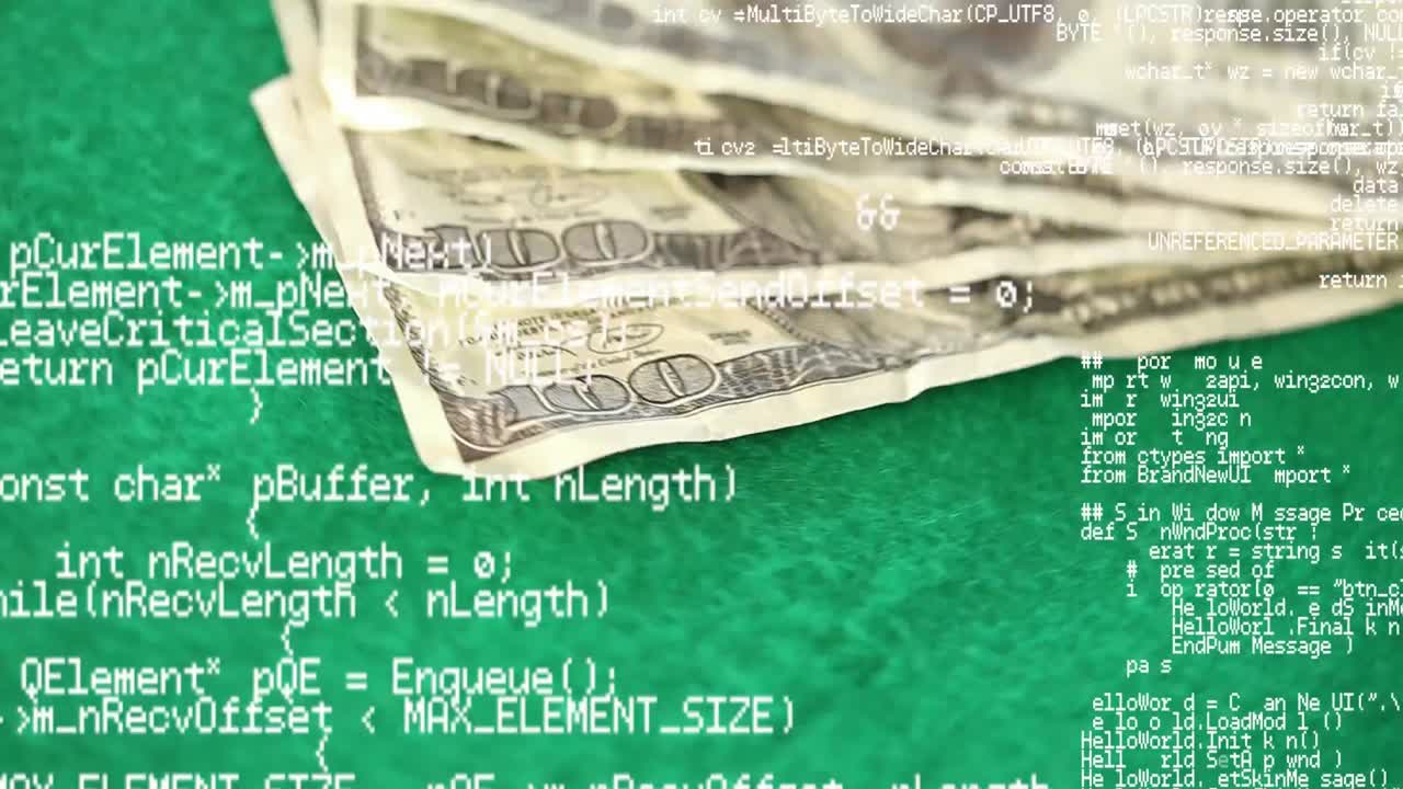 초록색 테이블 위의 돈