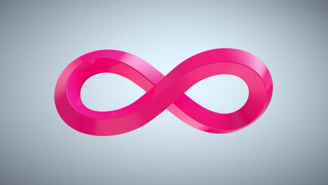 infinity signo rosa en fondo gris. forma abstracta geométrica. sitio web financiero, aplicaciones, redes sociales, presentación, elemento de plantilla de diseño y otro comercio electrónico. bucle sin costuras, animación 3d en 4k