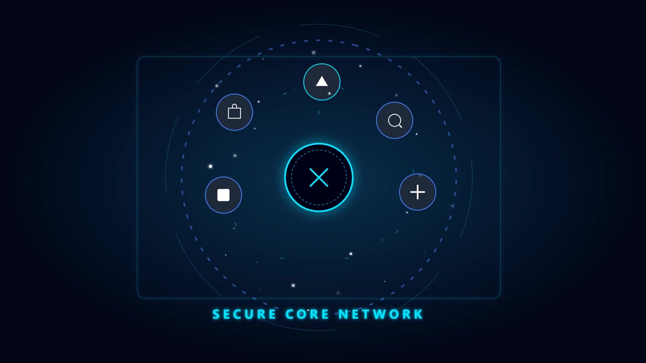 Digital Interface Displaying Secure Core Network Concept
