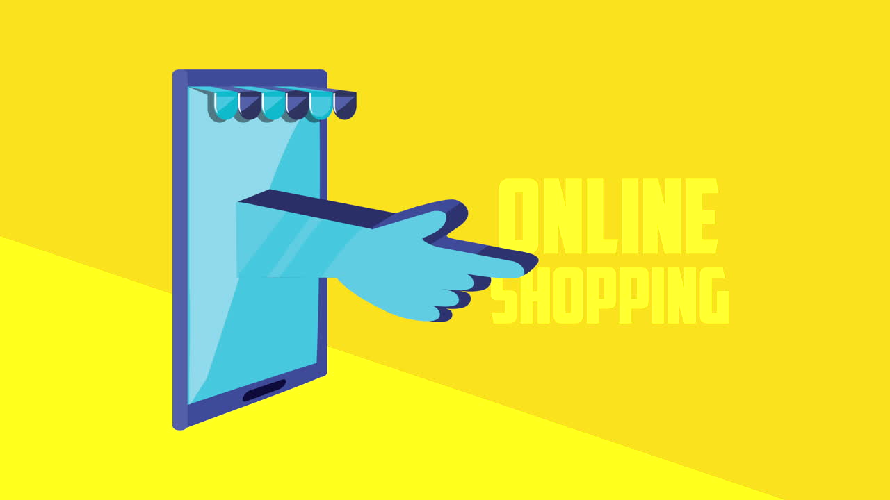 letras de compras en línea en un dispositivo de teléfono inteligente