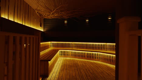 cozy wooden sauna interior