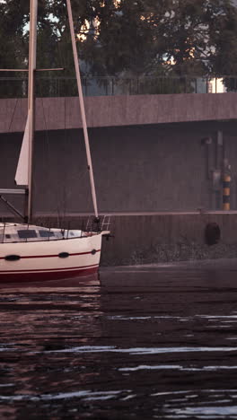 sailboat docked at a marina