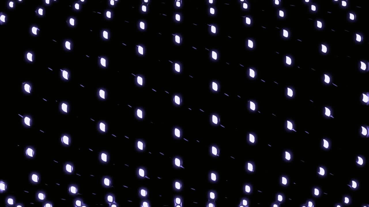 Dynamic Grid Pattern of Glowing Purple Dots on Black