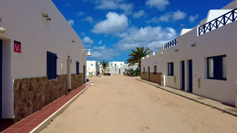 sunny street in a whitewashed village