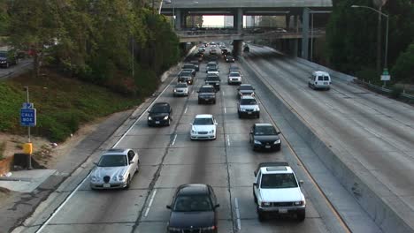 traffic travels along a freeway