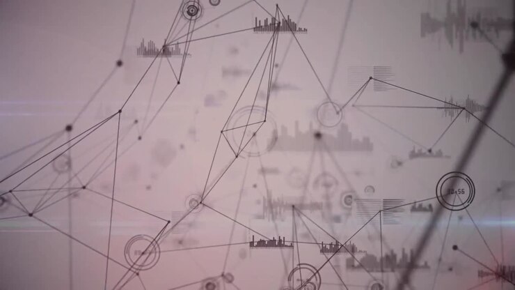 Animation of network of connections with statistics