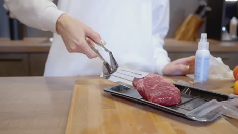 cooking a steak