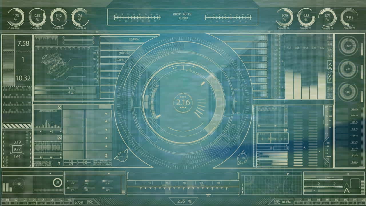 Animation of diverse data processing over legs of caucasian male soccer player