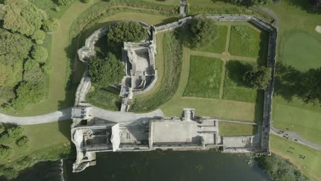 birds eye view of desmond castle adare next to river maigue in county limerick, ireland