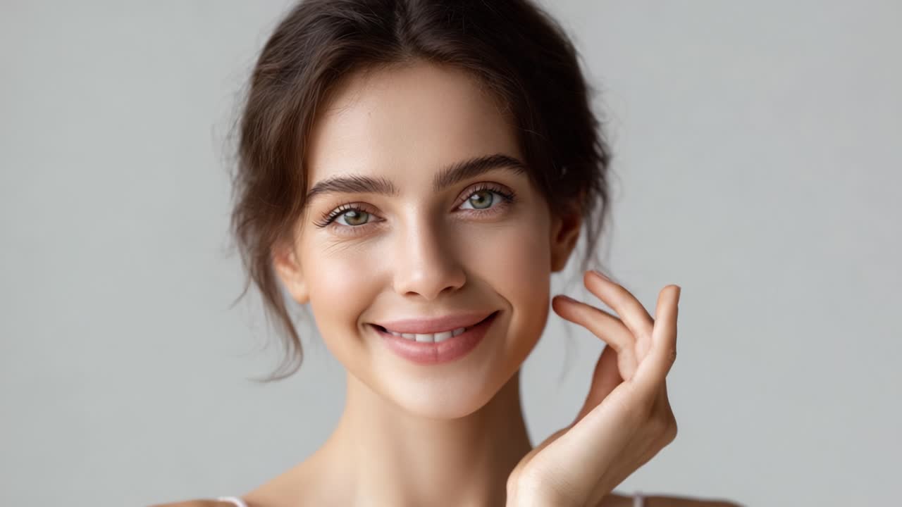 Radiant Joy: A Beautiful Woman's Expressive Smile Captures the Essence of Happiness and Confidence, Highlighting Her Natural Beauty in Every Frame