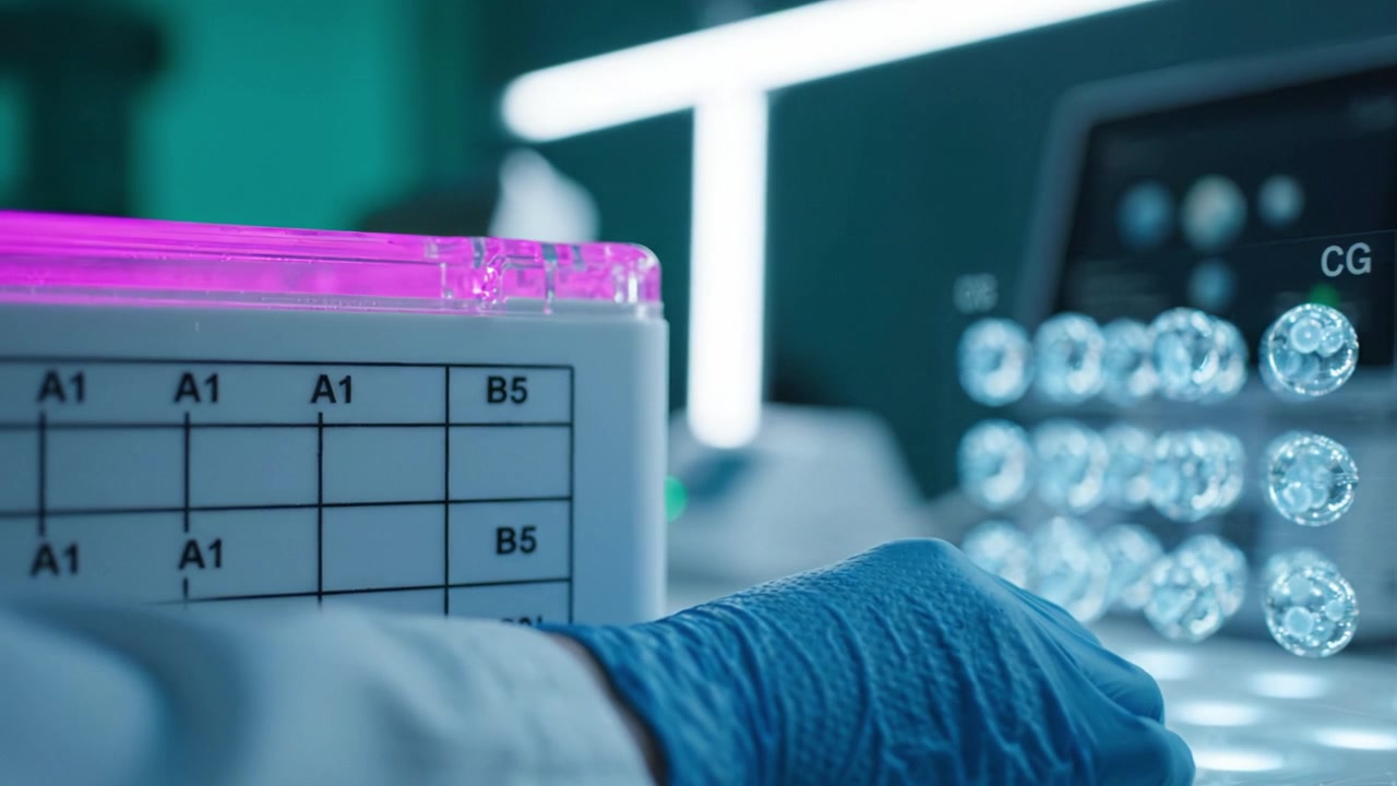 A Lab Technician Manipulates Laboratory Equipment for Scientific Experiments with Sample Containers and Advanced Technology in a Modern Research Environment