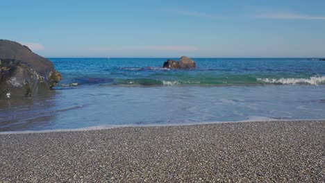 waves at an empty beach