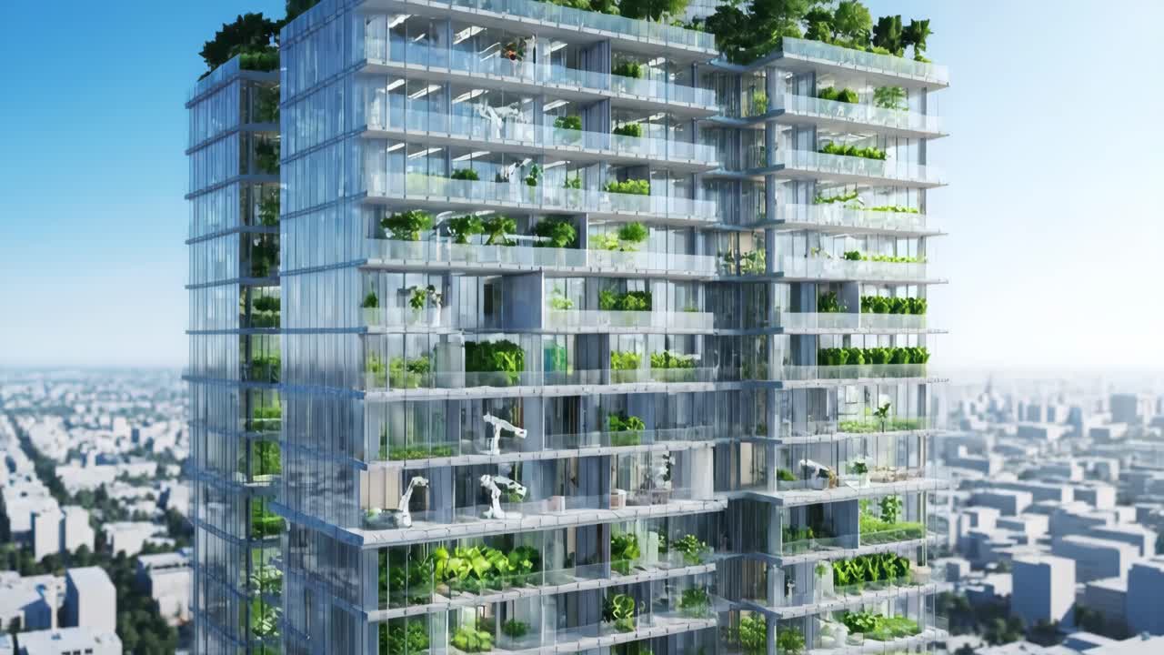 Futuristic Skyscraper with Vertical Gardens