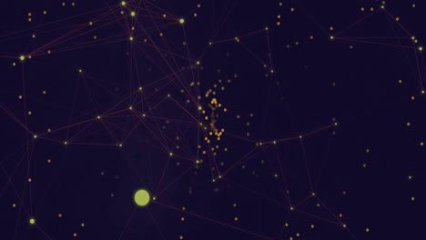 animación de la red de conexiones con puntos sobre fondo azul