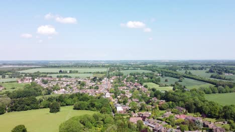 4k high altitude drone video footage of the village of bridge near canterbury