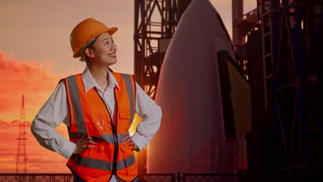 female engineer at rocket launch