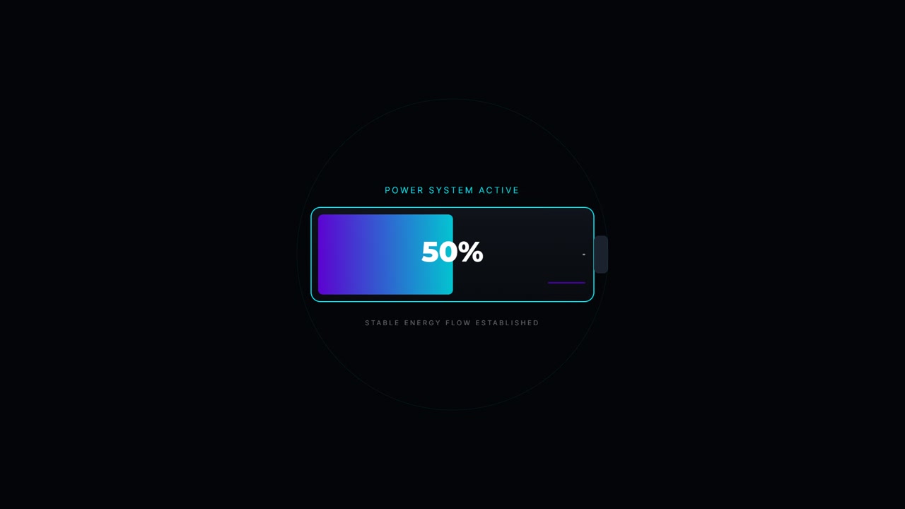 Digital Battery Charging Progress Bar Animation