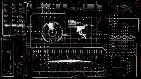 animación del procesamiento de datos digitales sobre un fondo negro