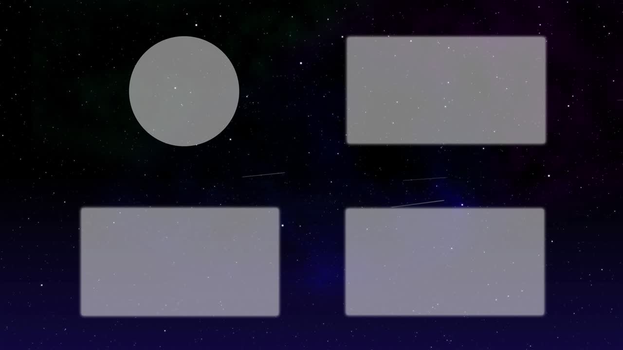 espacio galaxia tarjeta de finalización pantalla de finalización gráficos de movimiento