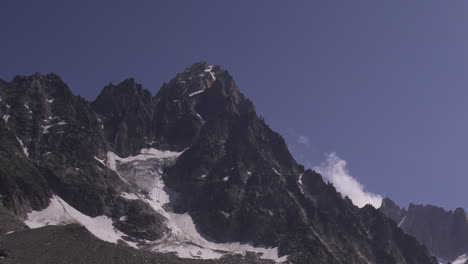 timelapse during daylight of the glacier d´argentiere, chamonix valley