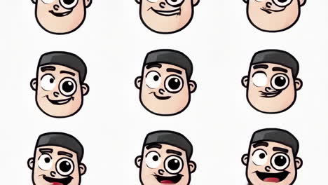 collection of cartoon faces with diverse expressions