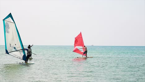 windsurfing on the ocean