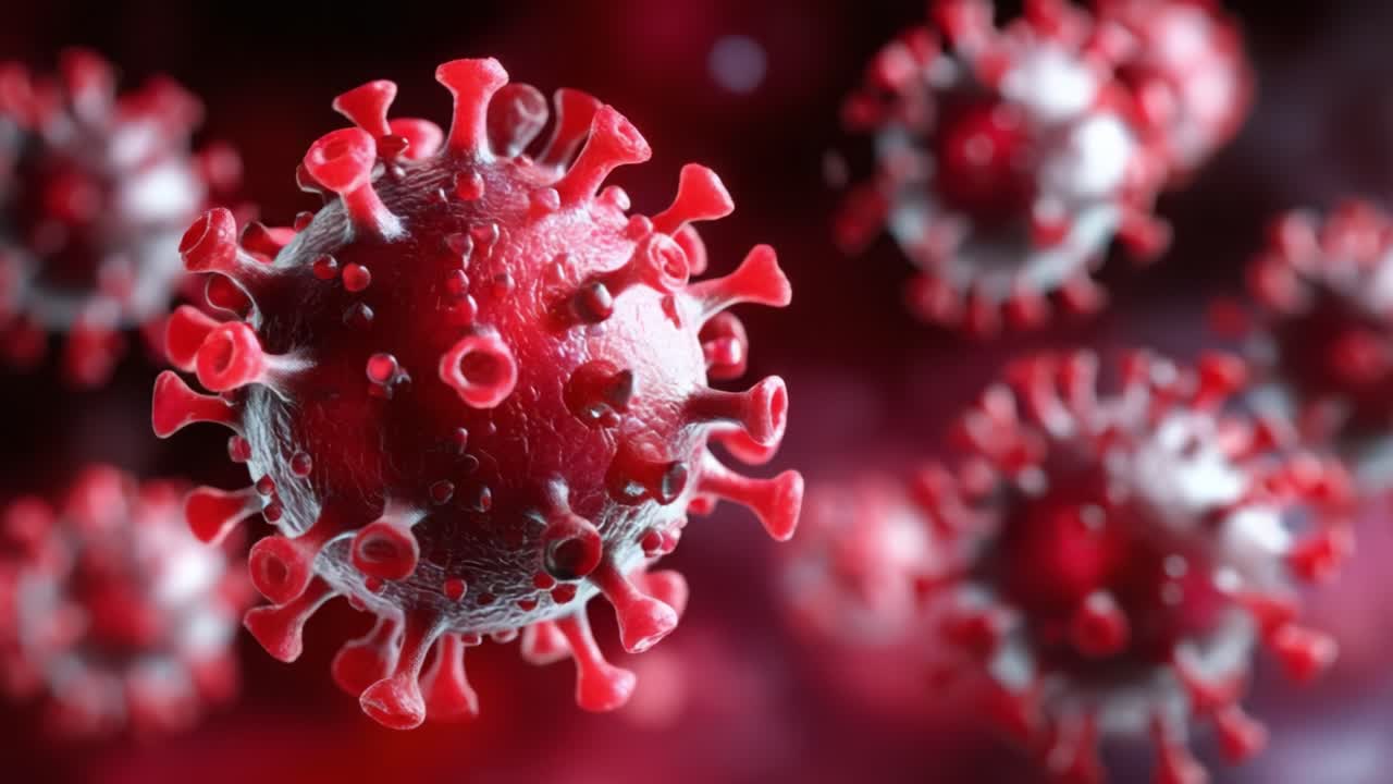 Microscopic Visualization of Viruses: A Close-up Look at the Intricate Structure and Form of Viral Particles, Revealing Their Complex Surfaces and Unique Features